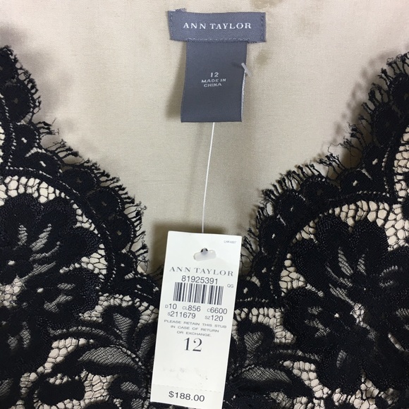NWT Ann Taylor Black Lace Dress Short Sleeve - Picture 7 of 7